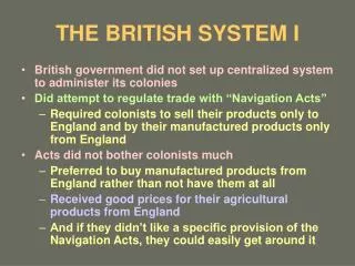 THE BRITISH SYSTEM I