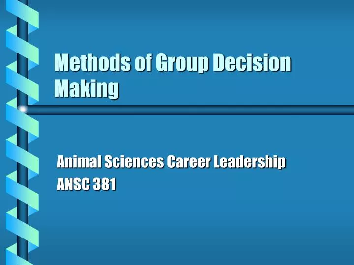 methods of group decision making