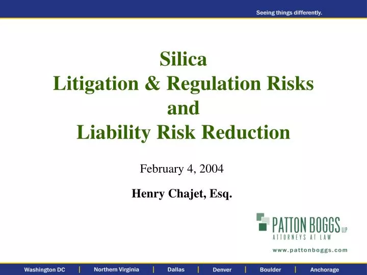 silica litigation regulation risks and liability risk reduction