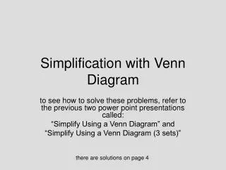 Simplification with Venn Diagram