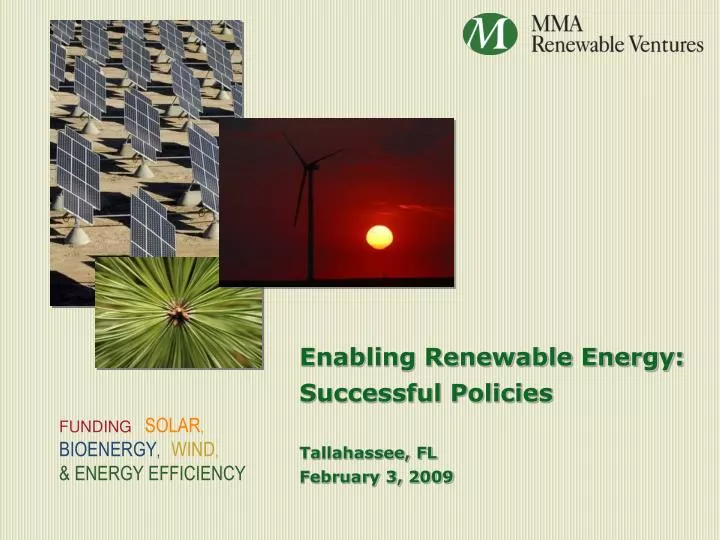 enabling renewable energy successful policies tallahassee fl february 3 2009