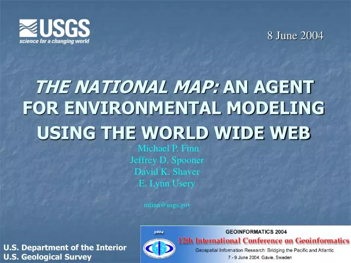 the national map an agent for environmental modeling using the world wide web