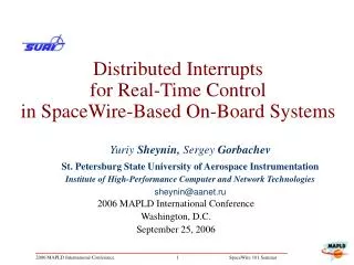 Distributed Interrupts for Real-Time Control in SpaceWire-Based On-Board Systems