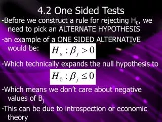 4.2 One Sided Tests