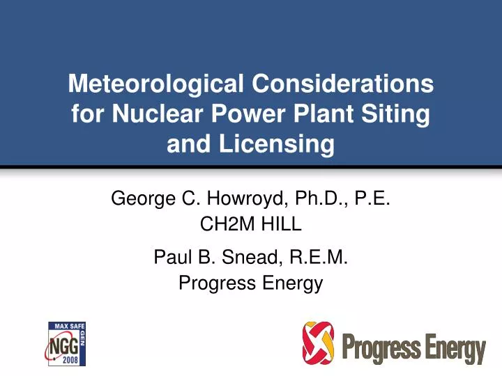 meteorological considerations for nuclear power plant siting and licensing