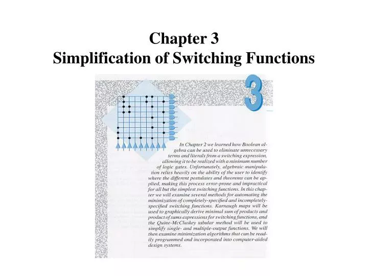 chapter 3 simplification of switching functions