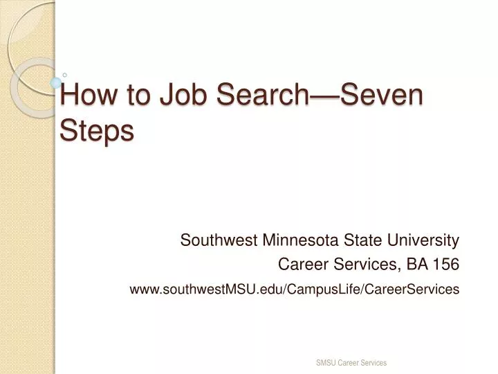 how to job search seven steps