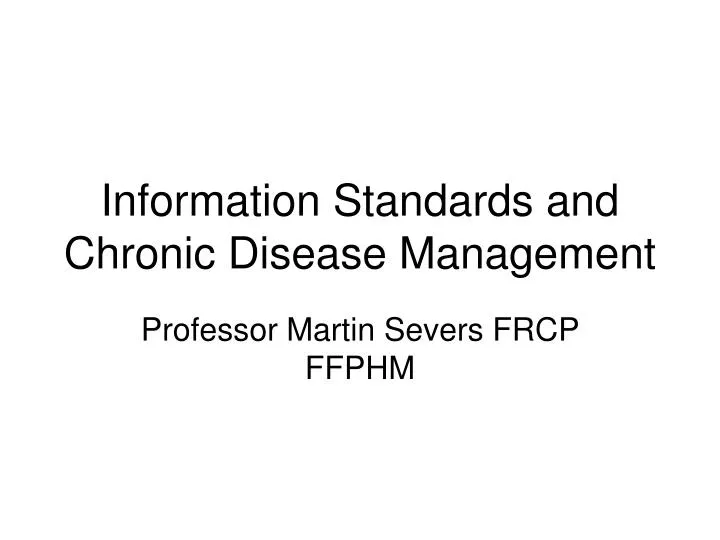 information standards and chronic disease management