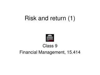 Risk and return (1)