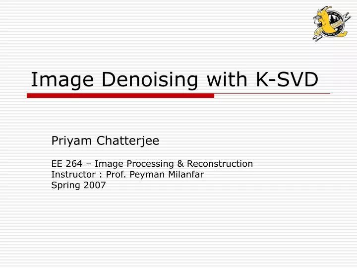 image denoising with k svd