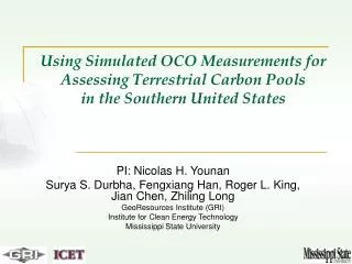 Using Simulated OCO Measurements for Assessing Terrestrial Carbon Pools in the Southern United States