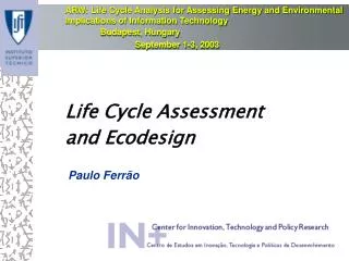 Life Cycle Assessment and Ecodesign