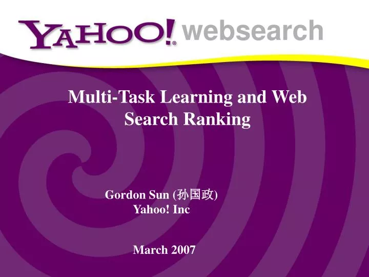 multi task learning and web search ranking