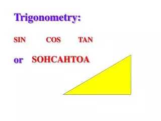 Trigonometry: SIN		COS		TAN or