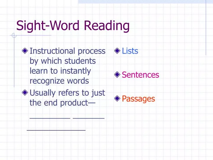 sight word reading