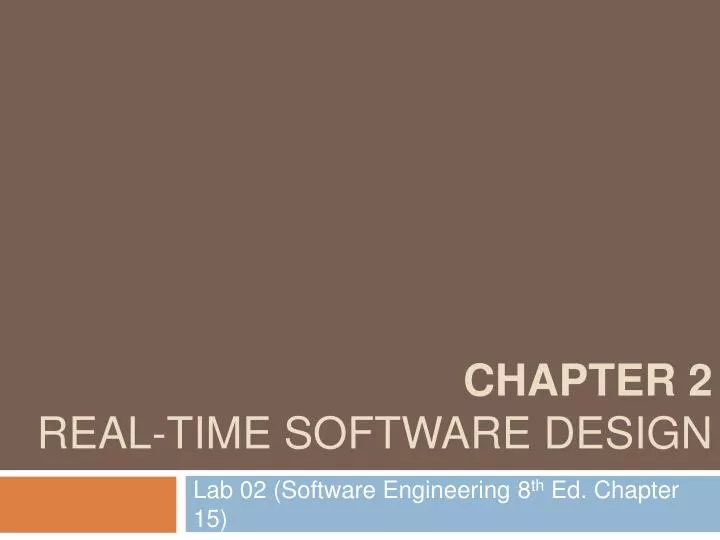 chapter 2 real time software design