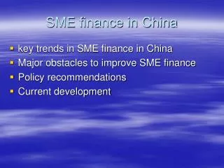 SME finance in China