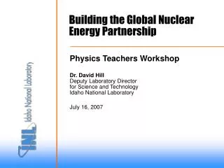 Building the Global Nuclear Energy Partnership