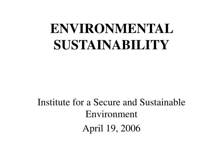 environmental sustainability