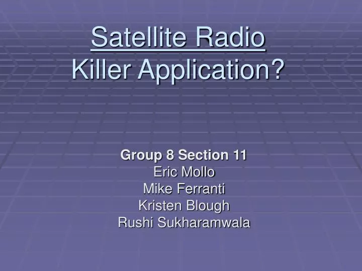 satellite radio killer application