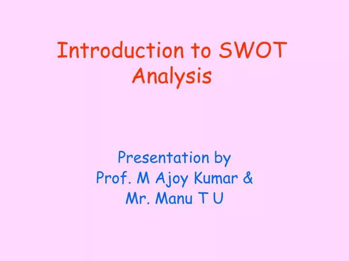 introduction to swot analysis