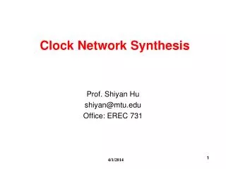 Clock Network Synthesis