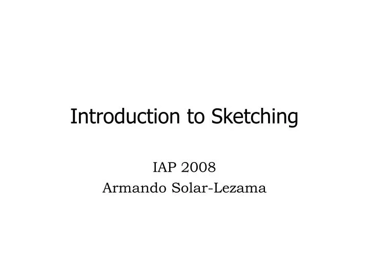 introduction to sketching