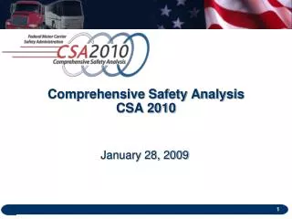 Comprehensive Safety Analysis CSA 2010