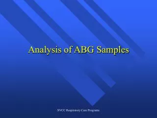 Analysis of ABG Samples