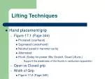 Lifting Techniques - slide 1