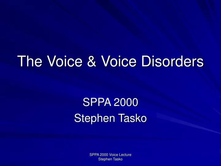 the voice voice disorders