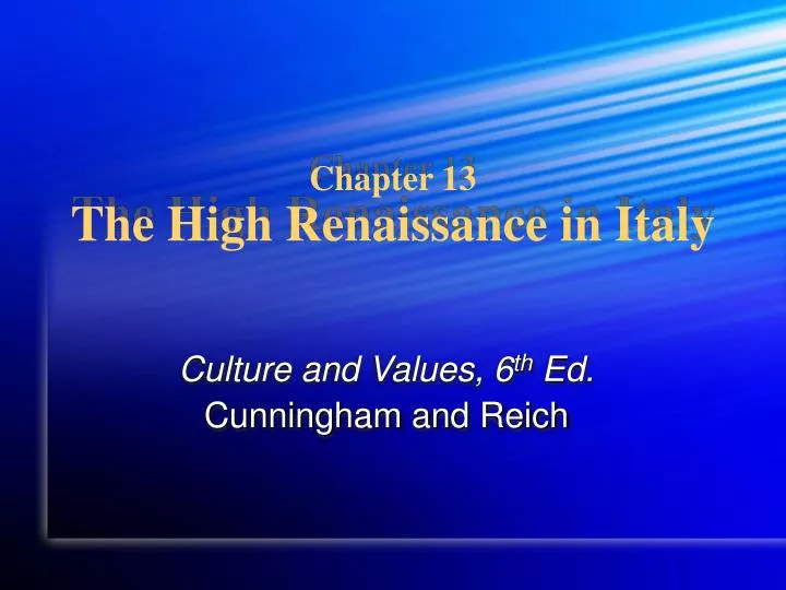 chapter 13 the high renaissance in italy
