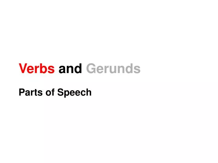 verbs and gerunds