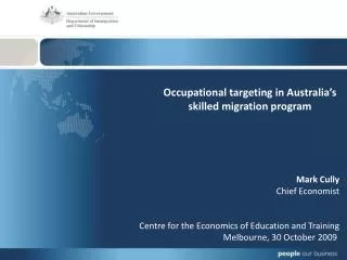 Occupational targeting in Australia’s skilled migration program