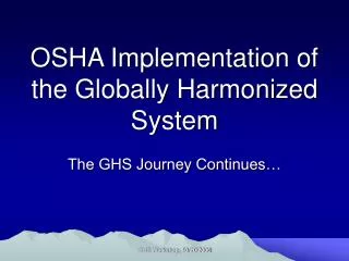 OSHA Implementation of the Globally Harmonized System