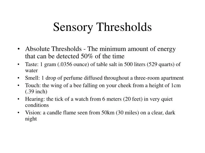 sensory thresholds