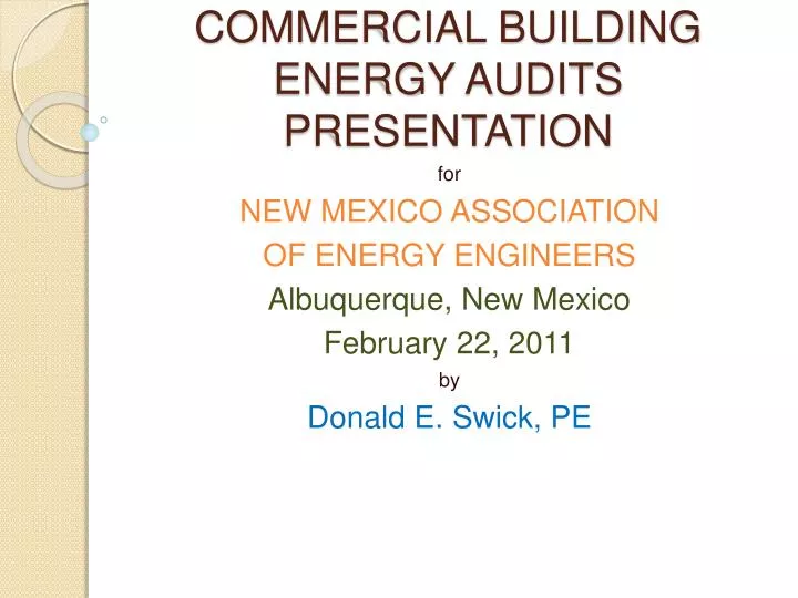 commercial building energy audits presentation