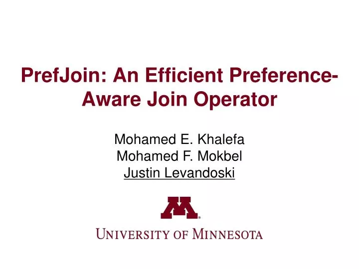prefjoin an efficient preference aware join operator