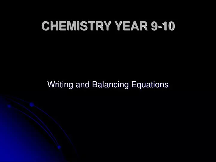 chemistry year 9 10