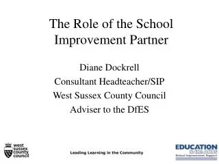 The Role of the School Improvement Partner
