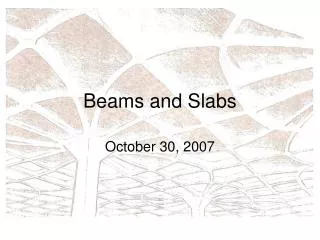 Beams and Slabs