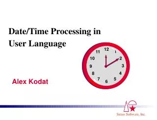 Date/Time Processing in User Language