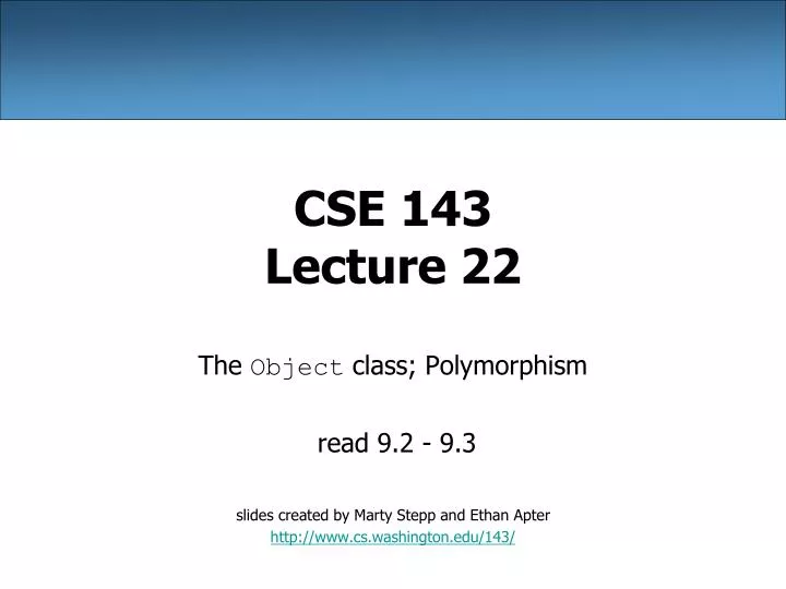 cse 143 lecture 22