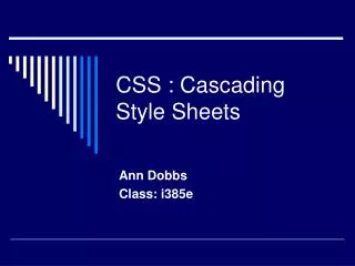 CSS : Cascading Style Sheets