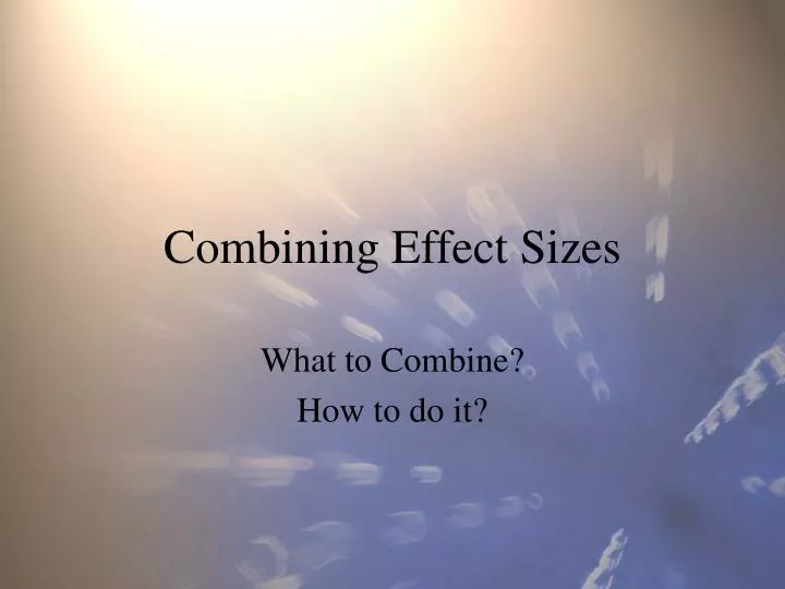 combining effect sizes