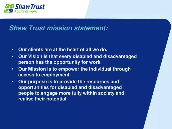 shaw trust mission statement