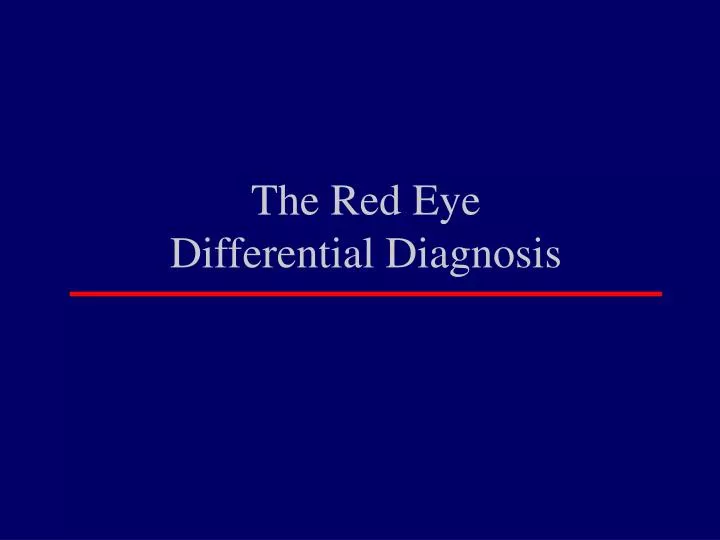 the red eye differential diagnosis