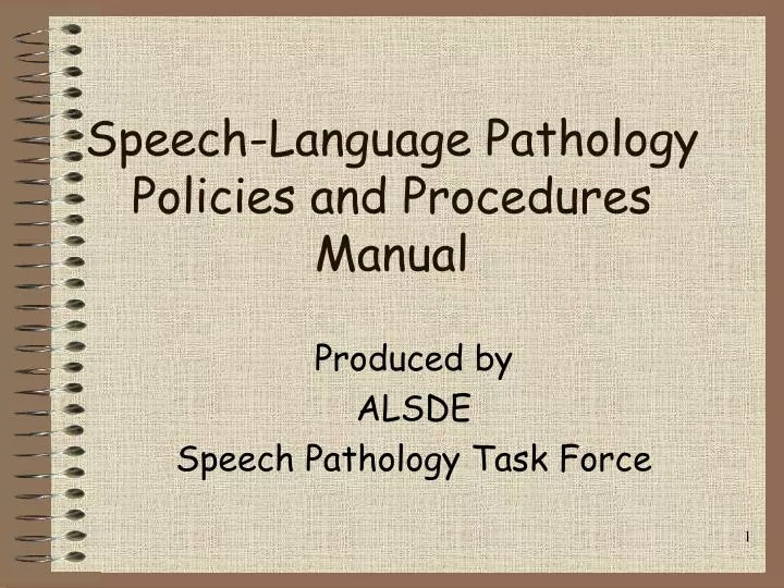 speech language pathology policies and procedures manual