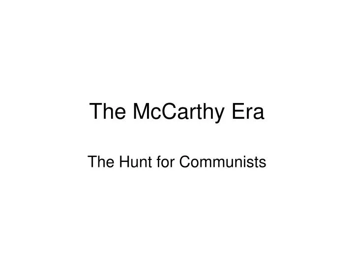 the mccarthy era