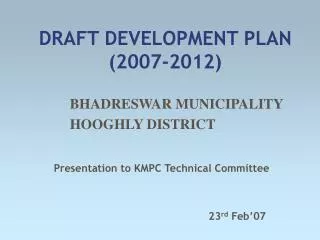 DRAFT DEVELOPMENT PLAN (2007-2012)